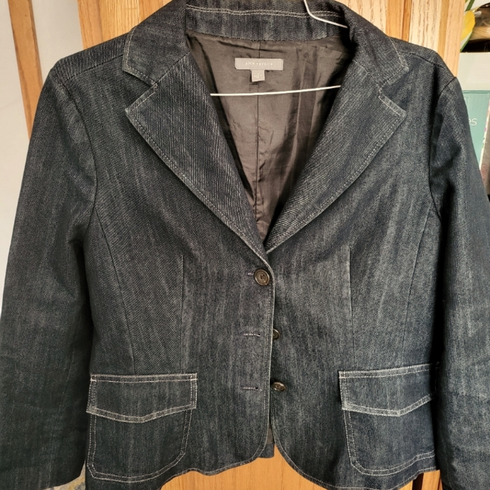 Ann Taylor Jean jacket blazer